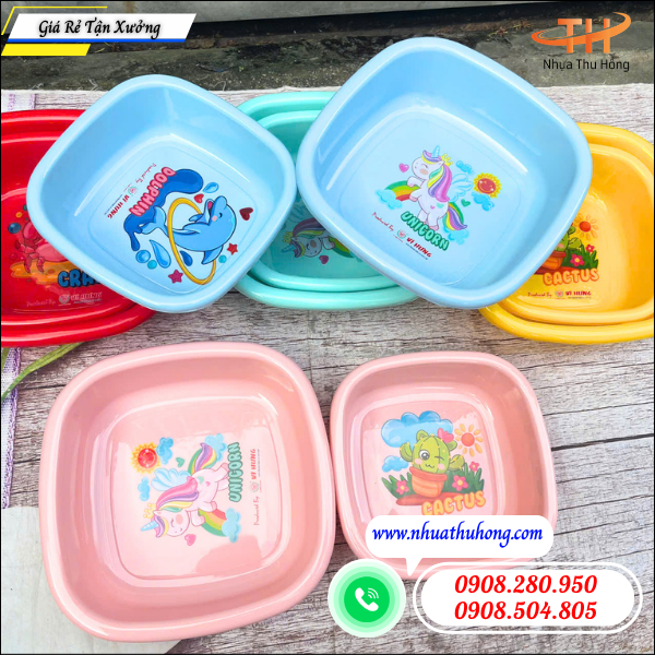 Thau nhựa vuông giá sỉ tận kho nguồn hàng ổn định quanh năm 2 Thau Nhựa Vuông Đựng Thực Phẩm An Toàn Giá Tốt.