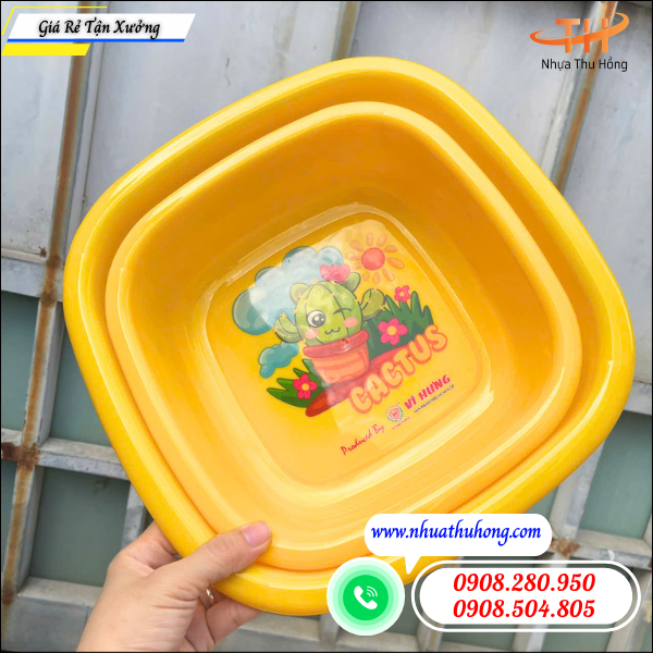 Thau nhựa vuông giá sỉ tận kho nguồn hàng ổn định quanh năm 3 Thau Nhựa Vuông Nhựa Cao Cấp Bền Đẹp Giá Tốt.