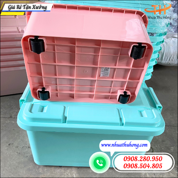 Thùng nhựa đa năng có bánh xe chịu lực tốt giá sỉ tận kho 2 thùng nhựa đa năng có bánh xe