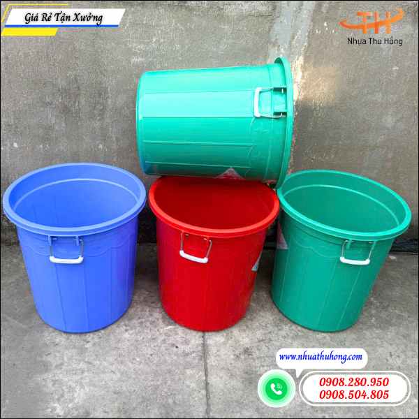 Nhà phân phối thùng, xô nhựa 45l uy tín giá sỉ tại TP.HCM 2 thùng nhựa chịu lực tốt