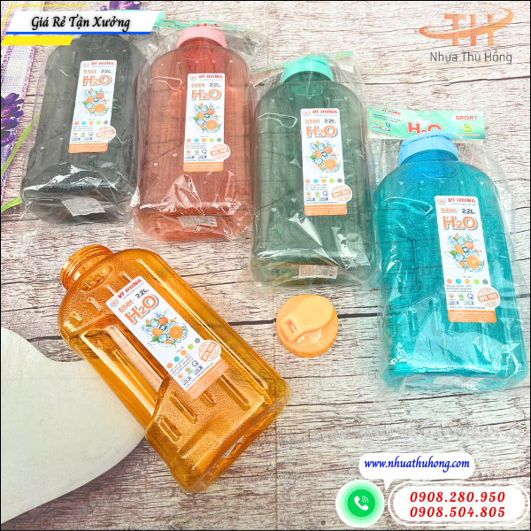 Mua bình nhựa uống nước có vạch chia ở đâu giá rẻ tại TP.HCM 2 bình nước nhựa chống rò rỉ