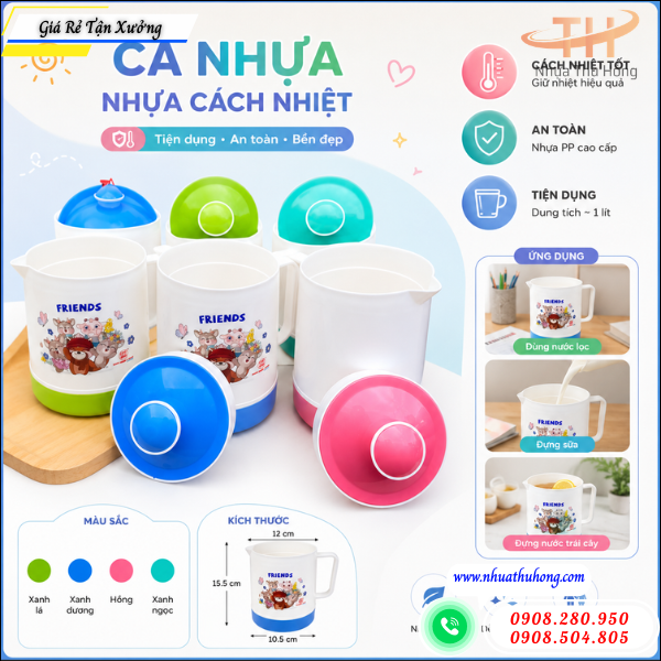 Nguồn sỉ ca cách nhiệt nhựa dày đẹp rẻ giá tốt dễ bán 3 ca cách nhiệt dùng gia đình