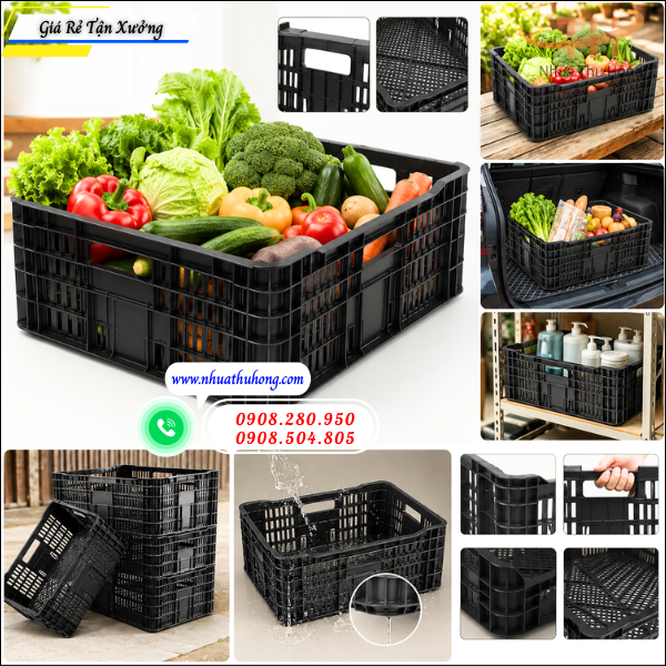Đại lý sóng nhựa đựng rau củ quả giá rẻ giao nhanh TP.HCM 3 sóng nhựa đựng nông sản.