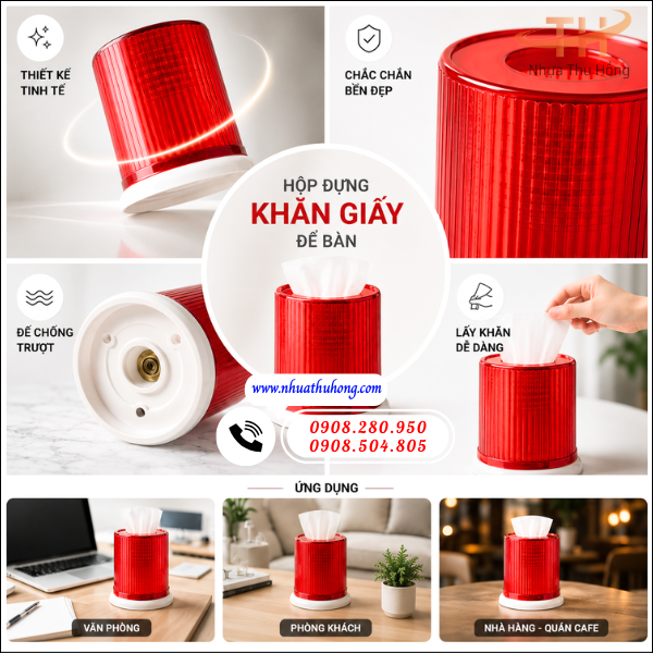 Hộp nhựa đựng khăn giấy giá sỉ rẻ giao hàng nhanh 3 Hộp nhựa đựng khăn giấy phong cách tối giản, dễ trưng bày.