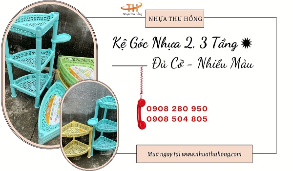 Chuyên sỉ kệ góc 2, 3 tầng nhựa bền đẹp giá tốt tại TP.HCM 1 kệ góc nhựa dễ lắp ráp