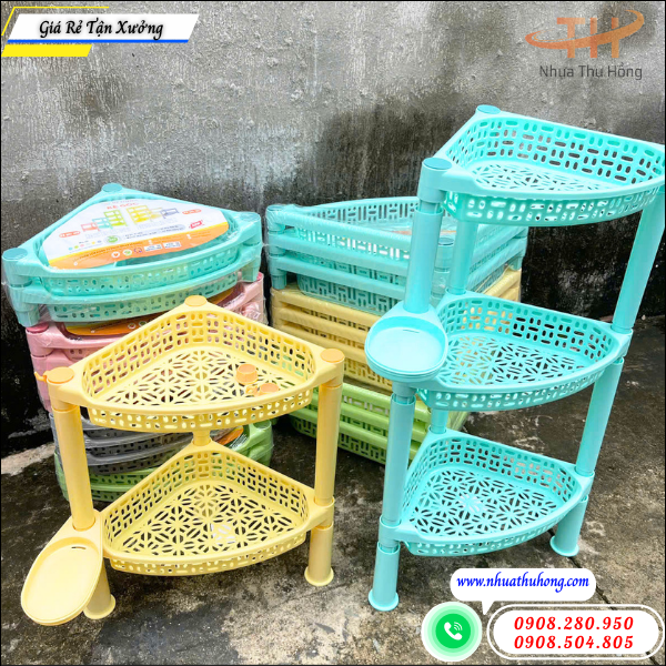 Chuyên sỉ kệ góc 2, 3 tầng nhựa bền đẹp giá tốt tại TP.HCM 2 kệ góc nhựa giá sỉ,