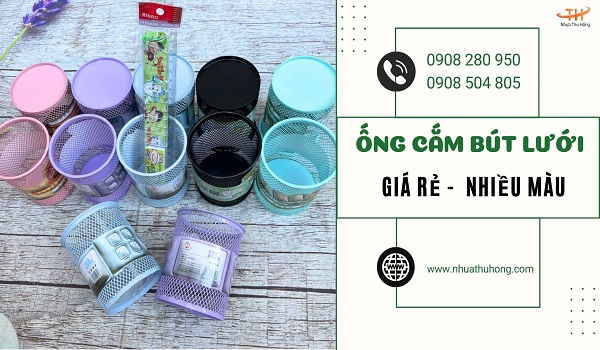 Ống cắm bút lưới văn phòng giá sỉ tốt, mẫu đẹp bán chạy 1 ong cam but 1