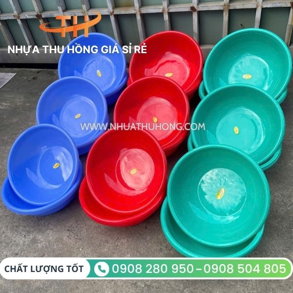 Thau nhựa đủ màu giá sỉ sẵn kho số lượng lớn tại TP.HCM 2 Thau nhựa pp đủ màu