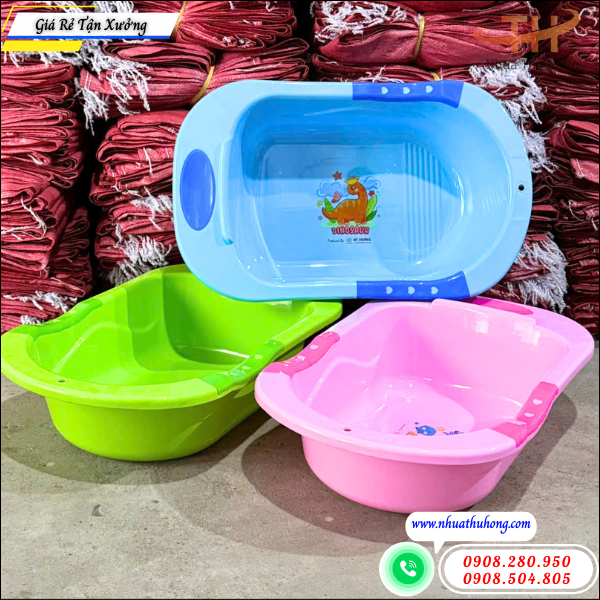 Thau tắm bé sơ sinh giá rẻ thiết kế tiện lợi dễ dùng 2 thau tắm bé sơ sinh giá rẻ