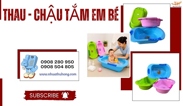 Thau tắm bé sơ sinh giá rẻ thiết kế tiện lợi dễ dùng 1 thau tam