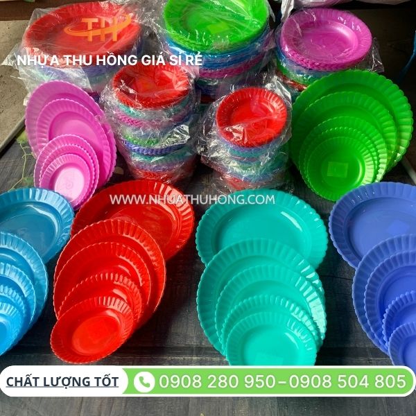 Kho sỉ chén, tô, dĩa nhựa đủ màu giá rẻ nhất 5 Dĩa nhựa pp kho sỉ tại TP.HCM