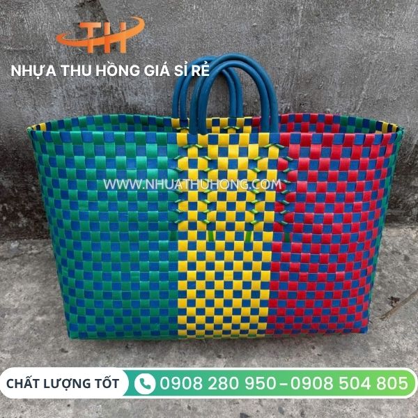 Cung cấp giỏ nhựa đan giá sỉ tại kho số lượng lớn 5 Giỏ nhựa đan đựng đồ dùng giá sỉ tại kho