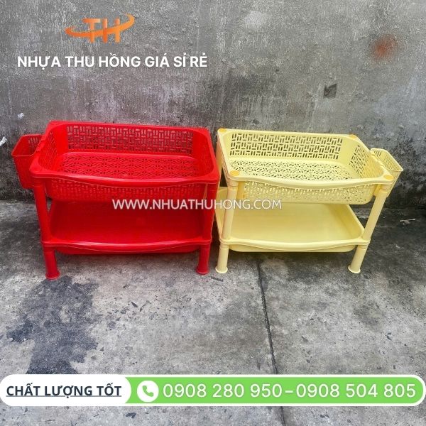 Kho sỉ kệ nhựa úp chén, tô, dĩa 2 tầng, 3 tầng, 4 tầng giá rẻ 3 Kệ nhựa úp chén có ống đũa 2 tầng giá sỉ
