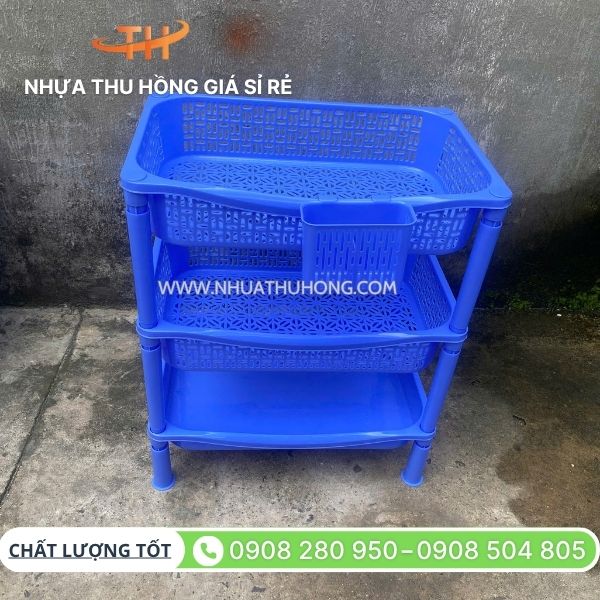 Kho sỉ kệ nhựa úp chén, tô, dĩa 2 tầng, 3 tầng, 4 tầng giá rẻ 4 Kệ nhựa úp chén, tô, dĩa 3 tầng sỉ rẻ