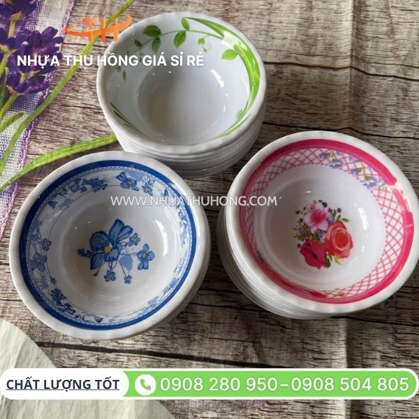 Kho sỉ chén, tô, dĩa nhựa đủ màu giá rẻ nhất 6 Tô nhựa tròn melamine giá sỉ tại TP.HCM