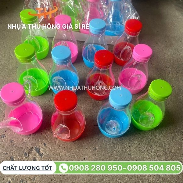 Bình nhựa đựng nước mắm nơi bán giá sỉ rẻ cho hàng quán 4 Bình nhựa đựng nước mắm đủ màu sỉ rẻ