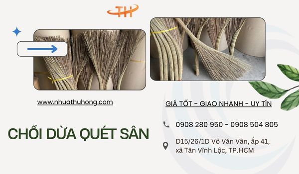 Chổi dừa quét sân giá tốt - kho bỏ sỉ tại TP.HCM 1 Chổi dừa quét sân kho sỉ tại TP.HCM