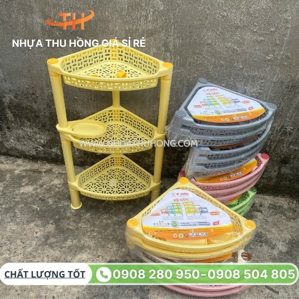 Bán kệ góc nhựa 2 tầng, 3 tầng, 4 tầng sỉ rẻ giao nhanh tận nơi 3 Kệ góc nhựa 3 tầng giá sỉ rẻ