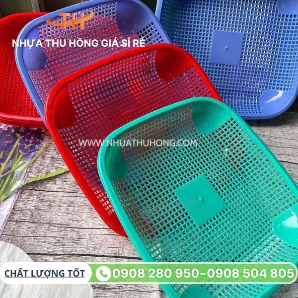 Rổ nhựa số lượng lớn bỏ sỉ cho các cửa hàng gia dụng 5 Rổ nhựa chữ V sỉ rẻ đủ màu giao nhanh