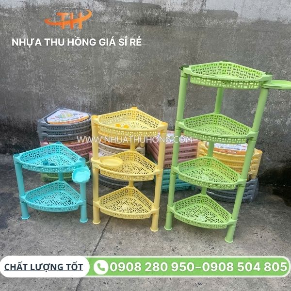 Bán kệ góc nhựa 2 tầng, 3 tầng, 4 tầng sỉ rẻ giao nhanh tận nơi 5 Sỉ kệ góc nhựa 2 tầng. 3 tầng, 4 tầng