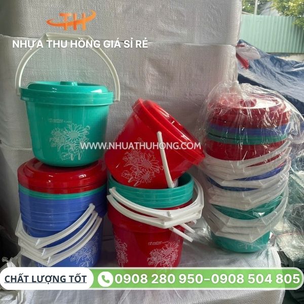 Bán giá sỉ rẻ xô nhựa thực phẩm 5 lít có nắp tại TP.HCM 4 Xô thực phẩm 5 lít có nắp đậy đủ màu giá sỉ rẻ