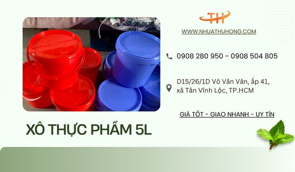Bán giá sỉ rẻ xô nhựa thực phẩm 5 lít có nắp tại TP.HCM 1 Xô thực phẩm 5 lít giá sỉ rẻ tại TP.HCM