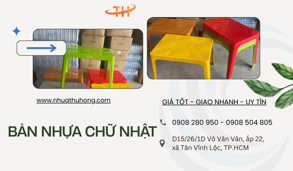 Nhập sỉ bàn nhựa chữ nhật giá tốt cho cửa hàng tại TP.HCM 1 Gía sỉ rẻ bàn nhựa chữ nhật
