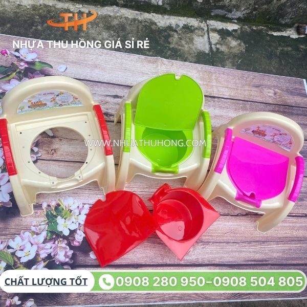 Ghế bô nhựa trẻ em giá sỉ – mẫu có tay vịn, nắp đậy gọn gàng 5 Ghế bô nhựa trẻ em có đủ màu giá sỉ rẻ