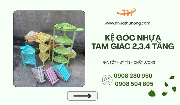 Giá sỉ kệ góc nhựa tam giác đủ màu, gọn đẹp, tiện đựng đồ 2 tầng, 3 tầng, 4 tầng 1 kệ góc nhựa tam giác 2, 3, 4 tầng sỉ rẻ tại TP.HCM